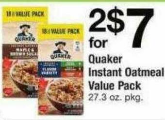 ACME Quaker Instant Oatmeal Value Pack offer