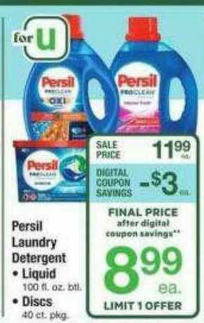 ACME Persil Laundry Detergent Liquid, Discs offer