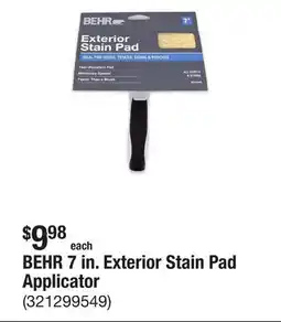 The Home Depot BEHR 7 in. Exterior Stain Pad Applicator offer
