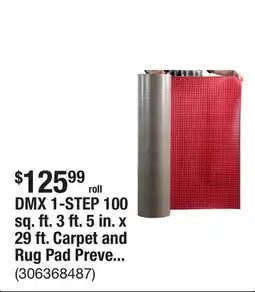 The Home Depot DMX 1-STEP 100 sq. ft. 3 ft. 5 in. x 29 ft. Carpet and Rug Pad Prevents Mold and Mildew offer