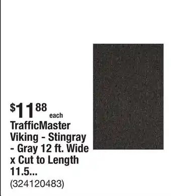 The Home Depot TrafficMaster Viking - Stingray - Gray 12 ft. Wide x Cut to Length 11.5 oz. Olefin Loop Carpet offer