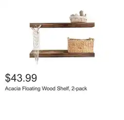 Costco Acacia Floating Wood Shelf, 2-pack offer
