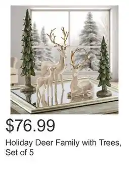 Costco Holiday Deer Family with Trees, Set of 5 offer