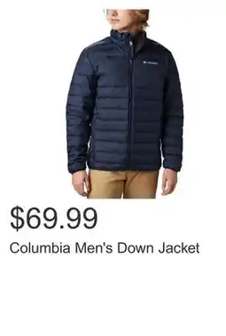 Costco Columbia Men's Down Jacket offer