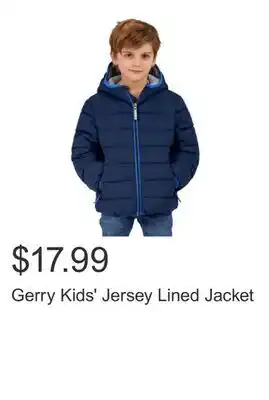 Costco Gerry Kids' Jersey Lined Jacket offer