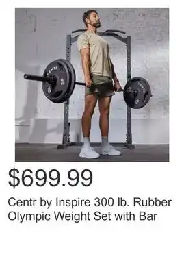Costco Centr by Inspire 300 lb. Rubber Olympic Weight Set with Bar offer