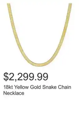 Costco 18kt Yellow Gold Snake Chain Necklace offer