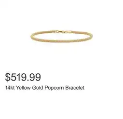 Costco 14kt Yellow Gold Popcorn Bracelet offer