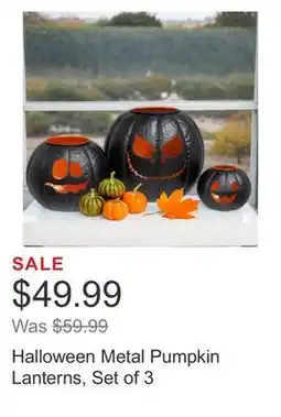 Costco Halloween Metal Pumpkin Lanterns, Set of 3 offer
