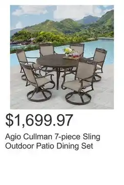Costco Agio Cullman 7-piece Sling Outdoor Patio Dining Set offer