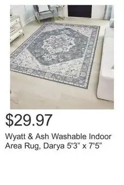 Costco Wyatt & Ash Washable Indoor Area Rug, Darya 5'3 x 7'5 offer