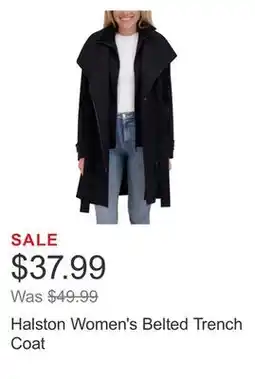 Costco Halston Women's Belted Trench Coat offer