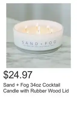 Costco Sand + Fog 34oz Cocktail Candle with Rubber Wood Lid offer
