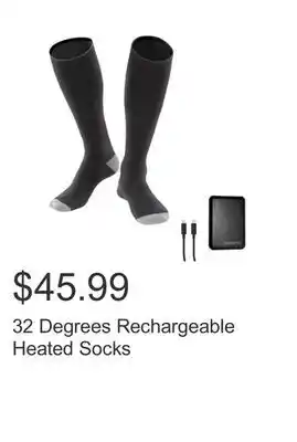Costco 32 Degrees Rechargeable Heated Socks offer