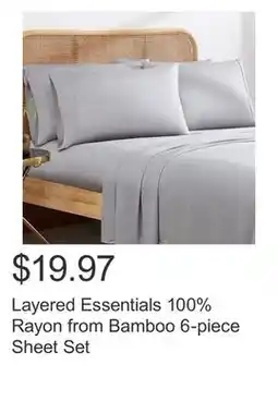 Costco Layered Essentials 100% Rayon from Bamboo 6-piece Sheet Set offer