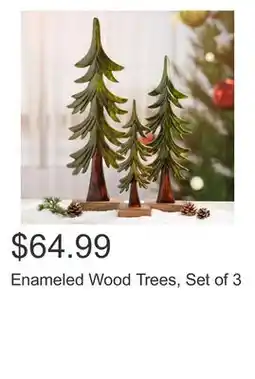 Costco Enameled Wood Trees, Set of 3 offer