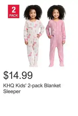 Costco KHQ Kids' 2-pack Blanket Sleeper offer