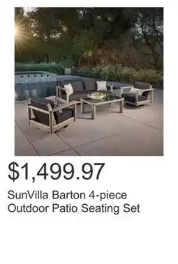 Costco SunVilla Barton 4-piece Outdoor Patio Seating Set offer