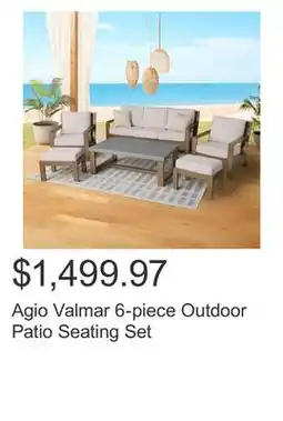 Costco Agio Valmar 6-piece Outdoor Patio Seating Set offer