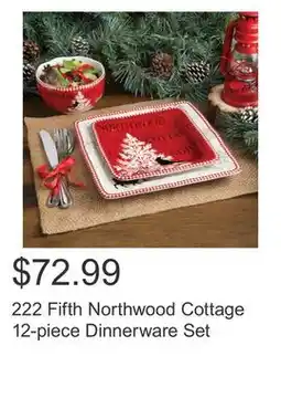 Costco 222 Fifth Northwood Cottage 12-piece Dinnerware Set offer
