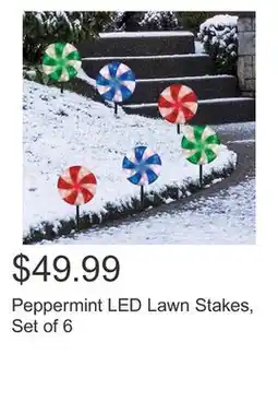 Costco Peppermint LED Lawn Stakes, Set of 6 offer
