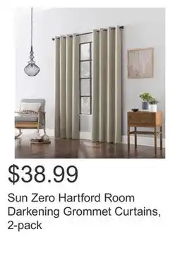 Costco Sun Zero Hartford Room Darkening Grommet Curtains, 2-pack offer