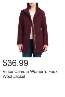 Costco Vince Camuto Women's Faux Wool Jacket offer