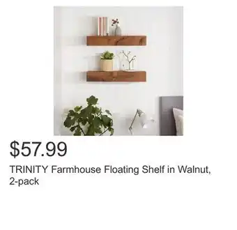 Costco TRINITY Farmhouse Floating Shelf in Walnut, 2-pack offer