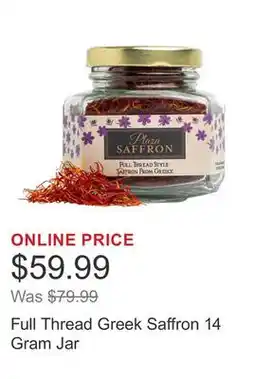 Costco Full Thread Greek Saffron 14 Gram Jar offer
