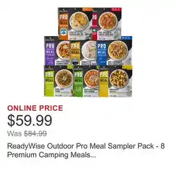 Costco ReadyWise Outdoor Pro Meal Sampler Pack - 8 Premium Camping Meals (2 Servings Per Pouch) offer