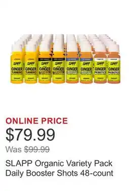 Costco SLAPP Organic Variety Pack Daily Booster Shots 48-count offer