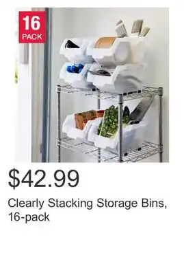 Costco Clearly Stacking Storage Bins, 16-pack offer