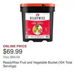 Costco ReadyWise Fruit and Vegetable Bucket (104 Total Servings) offer