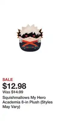 Game Stop Squishmallows My Hero Academia 8-in Plush (Styles May Vary) offer