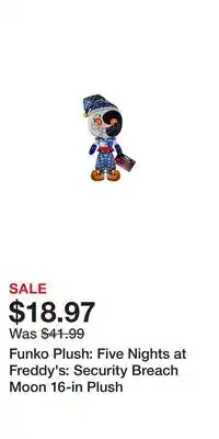 Game Stop Funko Plush: Five Nights at Freddy's: Security Breach Moon 16-in Plush offer