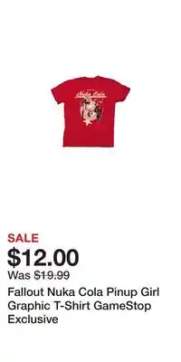 Game Stop Fallout Nuka Cola Pinup Girl Graphic T-Shirt GameStop Exclusive offer