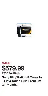 Game Stop Sony PlayStation 5 Console - PlayStation Plus Premium 24-Month Subscription Bundle offer