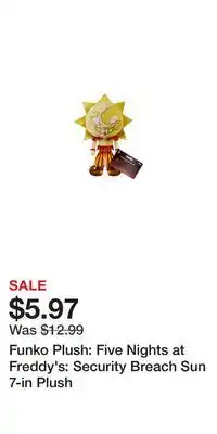 Game Stop Funko Plush: Five Nights at Freddy's: Security Breach Sun 7-in Plush offer