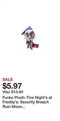 Game Stop Funko Plush: Five Night's at Freddy's: Security Breach Ruin Moon 7-in Plush offer