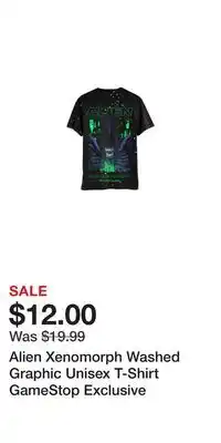 Game Stop Alien Xenomorph Washed Graphic Unisex T-Shirt GameStop Exclusive offer