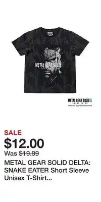 Game Stop METAL GEAR SOLID DELTA: SNAKE EATER Short Sleeve Unisex T-Shirt GameStop Exclusive offer