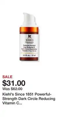 Ulta Beauty Kiehl's Since 1851 Powerful-Strength Dark Circle Reducing Vitamin C Eye Serum offer