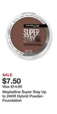Ulta Beauty Maybelline Super Stay Up to 24HR Hybrid Powder-Foundation offer