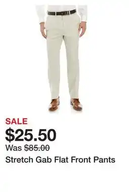 Belk Stretch Gab Flat Front Pants offer