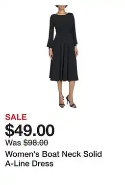 Belk Women's Boat Neck Solid A-Line Dress offer