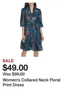 Belk Women's Collared Neck Floral Print Dress offer