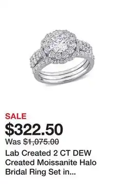 Belk Lab Created 2 CT DEW Created Moissanite Halo Bridal Ring Set in Sterling Silver offer