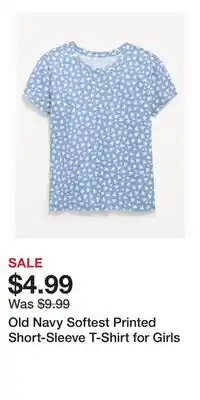 Old Navy Old Navy Softest Printed Short-Sleeve T-Shirt for Girls offer