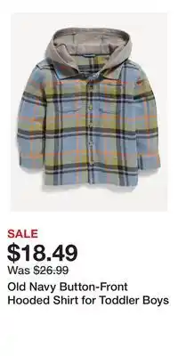 Old Navy Old Navy Button-Front Hooded Shirt for Toddler Boys offer