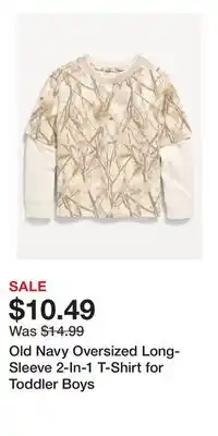 Old Navy Old Navy Oversized Long-Sleeve 2-In-1 T-Shirt for Toddler Boys offer